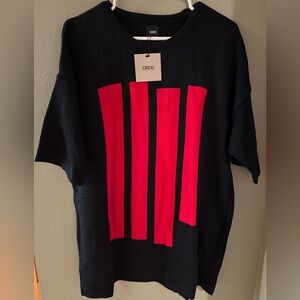 NWT navy/red asos sweater tunic/dress sz L